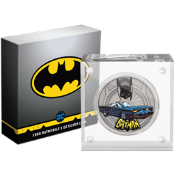 2021 NIUE, DC Comics - Batman - 1966 Batmobile - $2 silver coin 1 oz