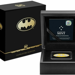 2021 NIUE, DC COMICS BATMAN LOGO 2021 NIUE 1oz SILVER COIN $2