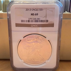 2013 American Eagle Silver One Ounce Certified / Slabbed MS69