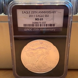 2011 American Eagle Silver One Ounce Certified / Slabbed MS69