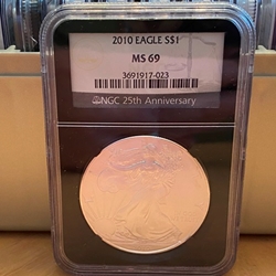 2010 American Eagle Silver One Ounce Certified / Slabbed MS69