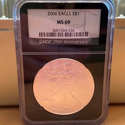 2006 American Eagle Silver One Ounce Certified / Slabbed MS69