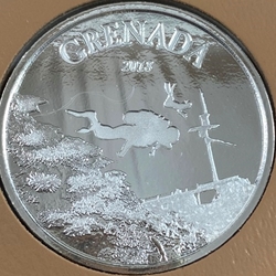 2018 Granada, 2 Dollars - Elizabeth II Diving Paradise