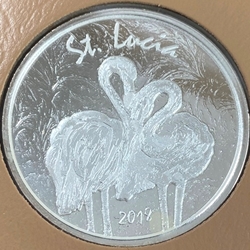 2018 Saint Lucia, 2 Dollars - Elizabeth II Pink Flamingos