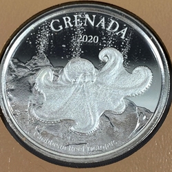 2020 Granada, 2 Dollars - Elizabeth II Diving Paradise