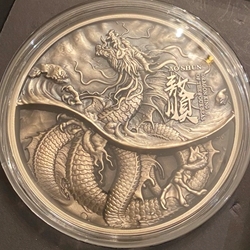 2021 Chad, Dragon King of the Four Seas Series – The Black Dragon 2 oz Silver