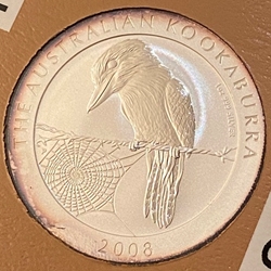 2008 Australia,  1 Dollars - Elizabeth II 4th Portrait - Australian Kookaburra