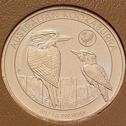 2017 Australia,  1 Dollars - Elizabeth II 4th Portrait - Australian Kookaburra, Rooster Privy