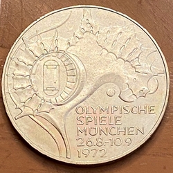 1972-J 10 Deutsche Mark Olympic Games in Munich Olympic Stadium