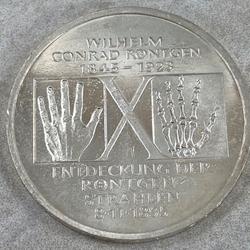 1995-D 150th birth anniversary - William Conrad Röntgen, 10 Deutsche Mark