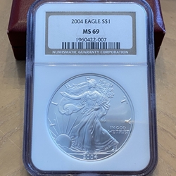 2004 American Eagle Silver One Ounce Certified / Slabbed MS69-007