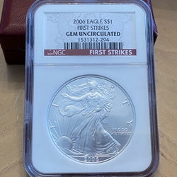 2006 American Eagle Silver One Ounce Certified / Slabbed GEM UNC