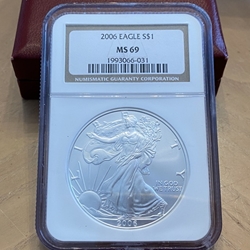 2006 American Eagle Silver One Ounce Certified / Slabbed MS69-031