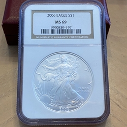 2006 American Eagle Silver One Ounce Certified / Slabbed MS69-197