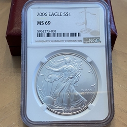 2006 American Eagle Silver One Ounce Certified / Slabbed MS69-001