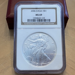 2006 American Eagle Silver One Ounce Certified / Slabbed MS69-123