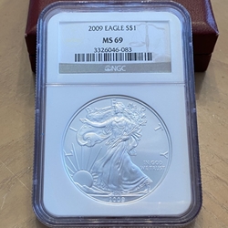 2009 American Eagle Silver One Ounce Certified / Slabbed MS69-083