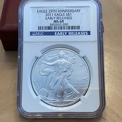 2011 American Eagle Silver One Ounce Certified / Slabbed MS69-050