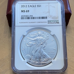 2012 American Eagle Silver One Ounce Certified / Slabbed MS69-294