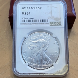 2012 American Eagle Silver One Ounce Certified / Slabbed MS69-096