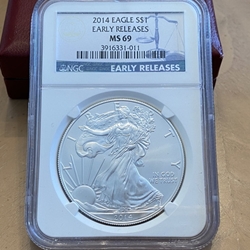 2014 American Eagle Silver One Ounce Certified / Slabbed MS69-011