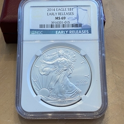 2014 American Eagle Silver One Ounce Certified / Slabbed MS69-015