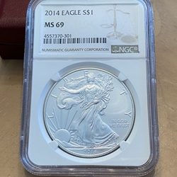 2014 American Eagle Silver One Ounce Certified / Slabbed MS69-301