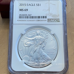 2015 American Eagle Silver One Ounce Certified / Slabbed MS69-367