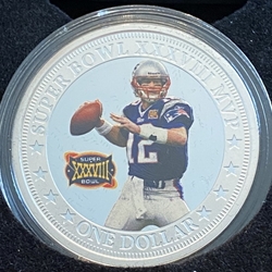 2017 Fiji One Dollar, Tom Brady - Super Bowl XXXVIII MVP