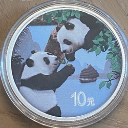 2023 China Panda 30g .999 Silver.  COLORIZED