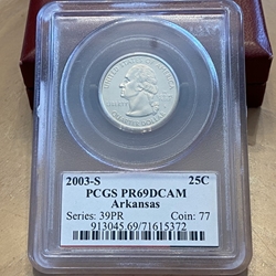 2003-S Washington State Quarter, Clad, Arkansas, PR69DCAM