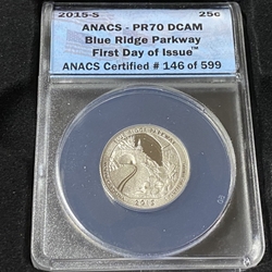 2015-S America the Beautiful Quarter, Clad, Blue Ridge Parkway, PR70DCAM