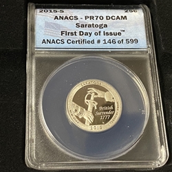 2015-S America the Beautiful Quarter, Clad, Saratoga National Historical Park, PR70DCAM