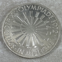 1972-J 10 Deutsche Mark Olympic Games in Munich, legend "IN MÜNCHEN"