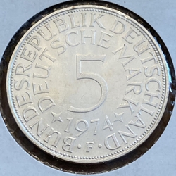 1974F Germany, 5 Deutsche Mark, KM112