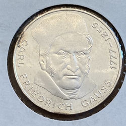 1977-J Germany,5 Deutsche Mark Carl Friedrich Gauss, KM145