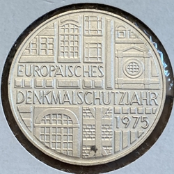 1975-F Germany, 5 Deutsche Mark Europäisches Denkmalschutzjahr, KM142