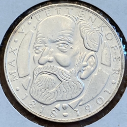 1968-D Germany, 5 Deutsche Mark Max Pettenkofer, KM123