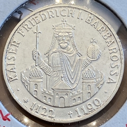 1990-F Germany, 10 Deutsche Mark Friedrich I. Barbarossa