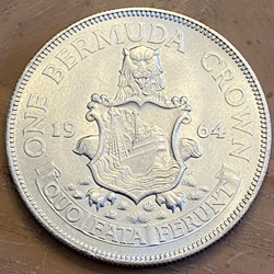 1964 Bermuda, 1 Crown, ASW: 0.3636oz, KM 14