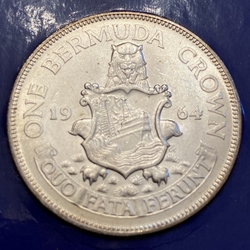 1964 Bermuda, 1 Crown, ASW: 0.3636oz, KM 14