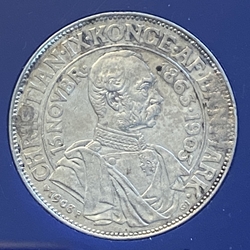 1903 Denmark 2 Kroner - Christian IX Anniversary of Reign KM 802