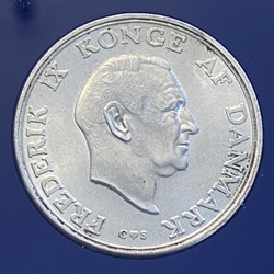 1958 Denmark 2 Kroner - Frederik IX Princess birthday KM 845