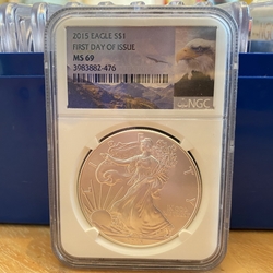 2015 American Eagle Silver One Ounce Certified / Slabbed MS69-476