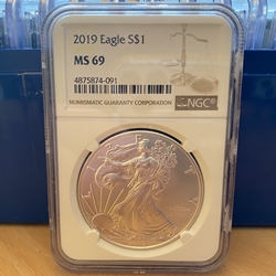 2019 American Eagle Silver One Ounce Certified / Slabbed MS69-091