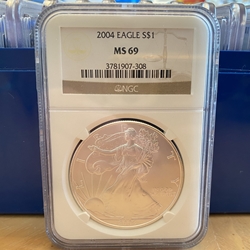 2004 American Eagle Silver One Ounce Certified / Slabbed MS69-308