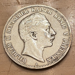 1907-A Germany Preussen (Prussia), 5 Mark, J-104