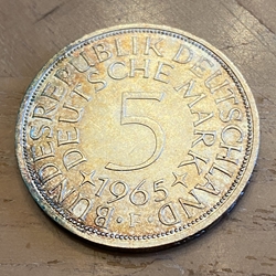 1965F Germany, 5 Deutsche Mark, KM112