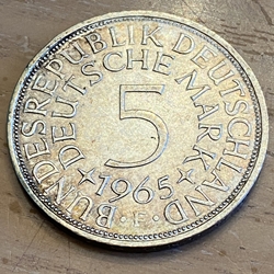 1965F Germany, 5 Deutsche Mark, KM112