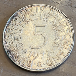 1972G Germany, 5 Deutsche Mark, KM112